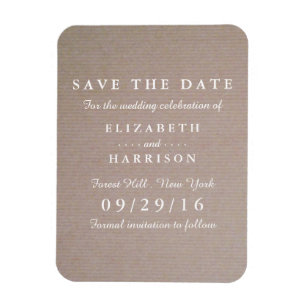 Rustikale Landhochzeit Kraft Save The Date Magnet