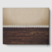 Rustikale Landholz-Hochzeit Gästebuch (Rückseite)