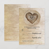 Rustikale Landholzherz-Hochzeit RSVP-Karten RSVP Karte (Vorne/Hinten)