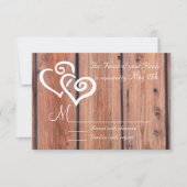 Rustikale Landholzkarten hören Hochzeitsszenario R RSVP Karte (Vorderseite)