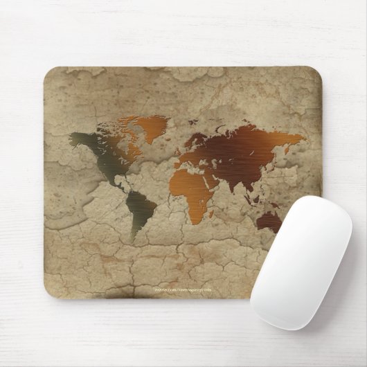 Rustikale Landkarte der Welt, Künstlerisches Mouse Mousepad (Mit Mouse)