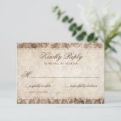 Rustikale Landkarten + Hochzeitskarten RSVP Karte (Stehend Vorderseite)