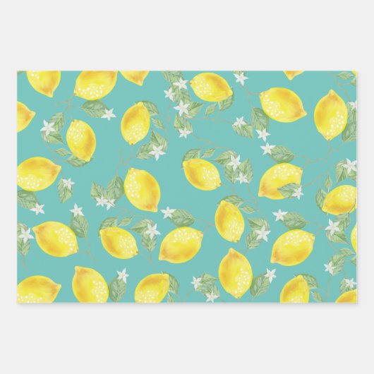 Rustikale Landlemonen und Meeresgrün Geschenkpapier Set (Vorderseite 2)