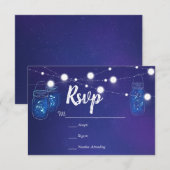 Rustikale Landleuchten Masson Gläser Hochzeit RSVP Karte (Vorne/Hinten)