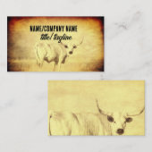 rustikale ländliche Kuh Vintager Stil sepia Visitenkarte (Vorne/Hinten)