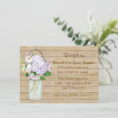 Rustikale Landmason Jar Floral Lavender Hydrangea Begleitkarte (Stehend Vorderseite)