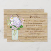 Rustikale Landmason Jar Floral Lavender Hydrangea Begleitkarte (Vorne/Hinten)