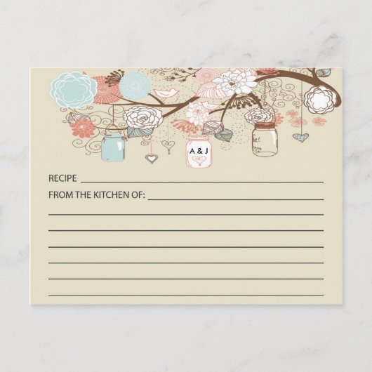 Rustikale Landmason Jar Rezeption Karte (Vorderseite)