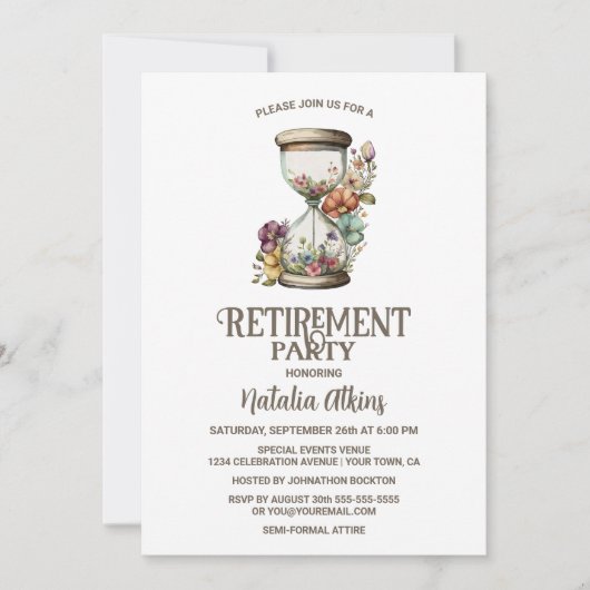 Rustikale Landschaft Blumensträuße Einladung (Vorderseite)