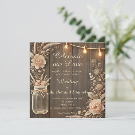 Rustikale Landschaft Einladung (Stehend Vorderseite)