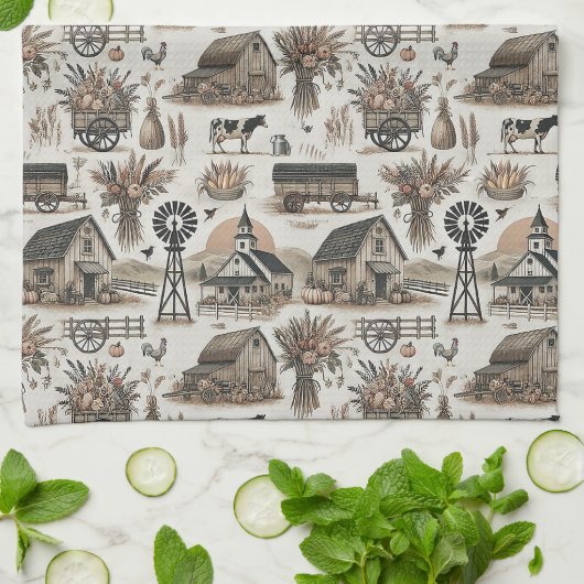 Rustikale Landschaft Geschirrtuch (Gefaltet)