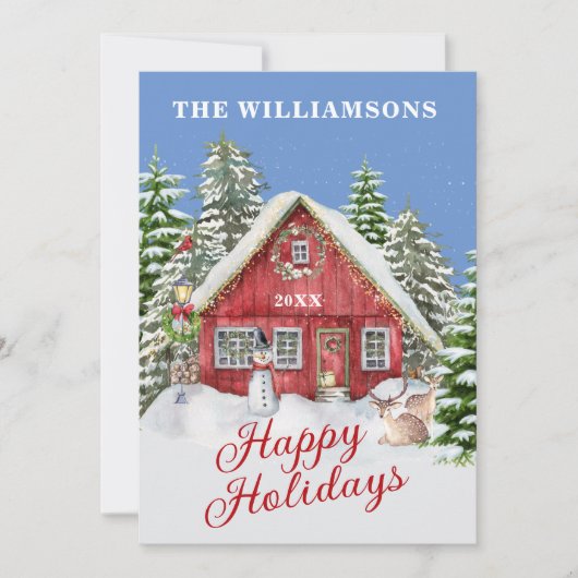 Rustikale Landschaft glückliche Ferien Feiertagskarte (Vorderseite)