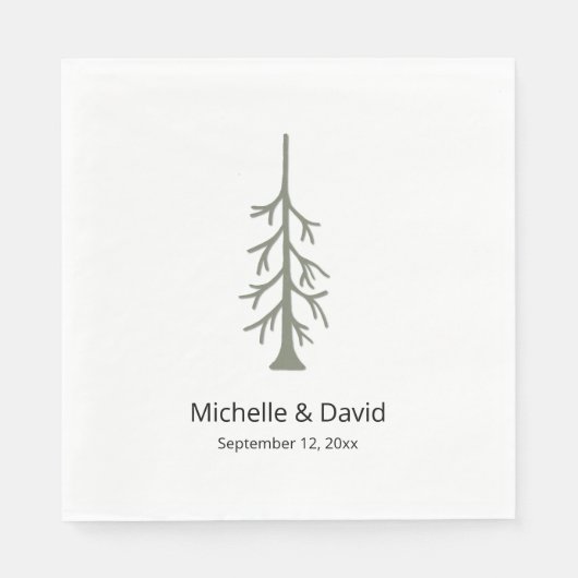 Rustikale Landschaft Grüne Pine Tree Boho Lässige  Serviette (Vorderseite)