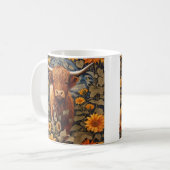 Rustikale Landschaft Hochland Kuh Sonnenblumen Kaffeetasse (Vorderseite Links)