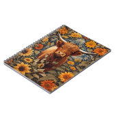 Rustikale Landschaft Hochland Kuh Sonnenblumen Notizblock (Linke Seite)