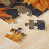 Rustikale Landschaft Hochland Kuh Sonnenblumen Puzzle (Seite)