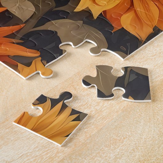 Rustikale Landschaft Hochland Kuh Sonnenblumen Puzzle (Seite)