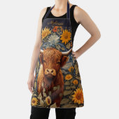 Rustikale Landschaft Hochland Kuh Sonnenblumen Schürze (InSitu)