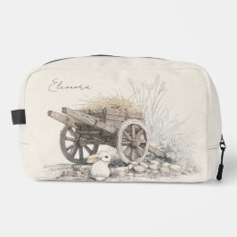 Rustikale Landschaft Holzskizze Waschbeutel