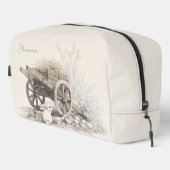 Rustikale Landschaft Holzskizze Waschbeutel (Rechte Ecke)