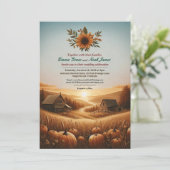Rustikale Landschaft im Herbst Einladung zur Hochz (Stehend Vorderseite)