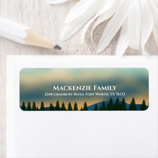 Rustikale Landschaft Pine Tree Rücksendeadresse (Insitu)