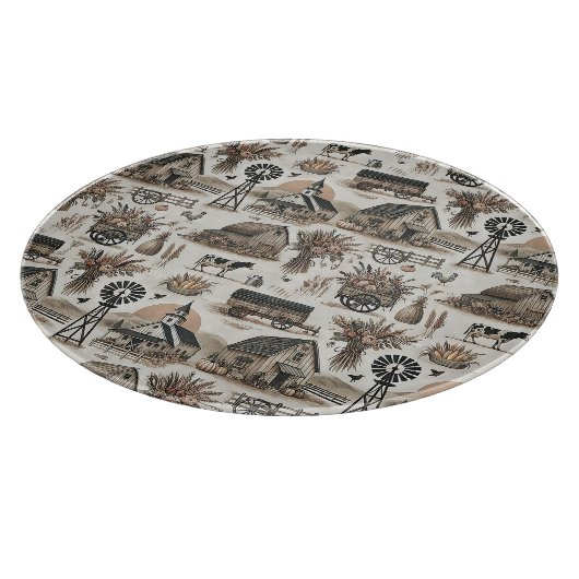 Rustikale Landschaft Schneidebrett (Ecke)