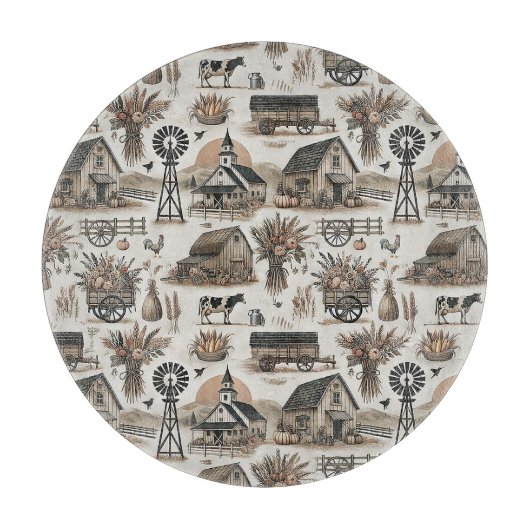 Rustikale Landschaft Schneidebrett (Vorderseite)