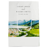 Rustikale Landschaft Seebad Landschaft Hochzeit Mittlere Geschenktüte (Rückseite)