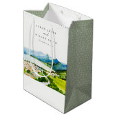 Rustikale Landschaft Seebad Landschaft Hochzeit Mittlere Geschenktüte (Rückseite Schrägansicht)
