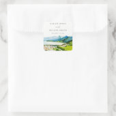 Rustikale Landschaft Seebad Landschaft Hochzeit Quadratischer Aufkleber (Tasche)