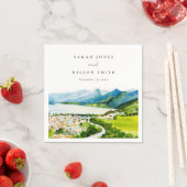 Rustikale Landschaft Seebad Landschaft Hochzeit Serviette (Beispiel)