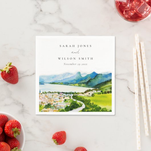 Rustikale Landschaft Seebad Landschaft Hochzeit Serviette (Beispiel)