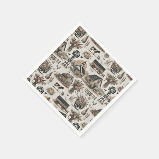 Rustikale Landschaft Serviette (Ecke)