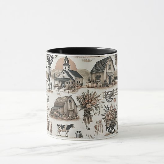 Rustikale Landschaft Tasse (Zentrum)