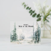 Rustikale Landschaft Wir haben neue Zuhause Ankünd Postkarte (Stehend Vorderseite)