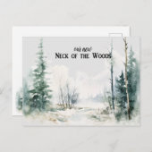 Rustikale Landschaft Wir haben neue Zuhause Ankünd Postkarte (Vorne/Hinten)