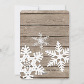 Rustikale Landschneeflocken Weihnachtsfotokarte Feiertagskarte (Rückseite)