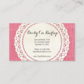 Rustikale Landspitze auf heiß rosa Burlap Visitenkarte (Vorderseite)