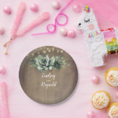 Rustikale Landsucculents Grüne Hochzeit Pappteller (Party)