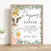 Rustikale Landtiere, Baby Diaper Raffle Poster