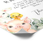 Rustikale Landtiere, Baby Diaper Raffle Poster (Ecke)