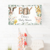 Rustikale Landtiere Babydusche Hintergrund Banner (Insitu)
