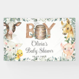 Rustikale Landtiere Babydusche Hintergrund Banner