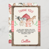 Rustikale Landtiere Babyduschkarte Einladung (Vorne/Hinten)