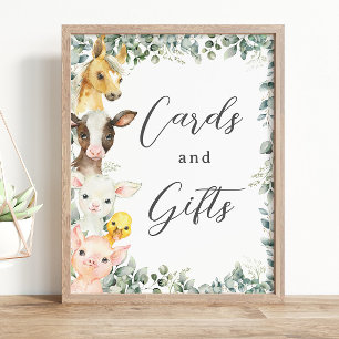 Rustikale Landtiere Kinderkarten und Geschenke Poster