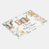 Rustikale Landtiere Stallengrün Boy Babydusche Gästebuch (Ecke)