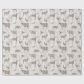 Rustikale Landtiere - Weißwaschholz-Geschenkwrap Geschenkpapier (Flach)