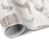 Rustikale Landtiere - Weißwaschholz-Geschenkwrap Geschenkpapier (Rolleneckpunkt)