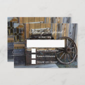 Rustikale Landwagen-Rad-Hochzeitsfahrkarten RSVP Karte (Vorne/Hinten)